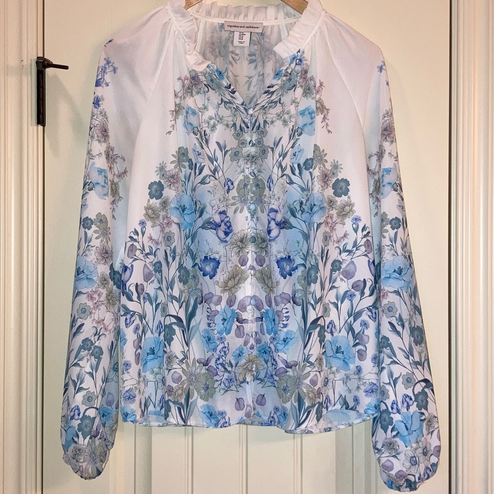 Cupcakes and Cashmere Flower Print Blouse